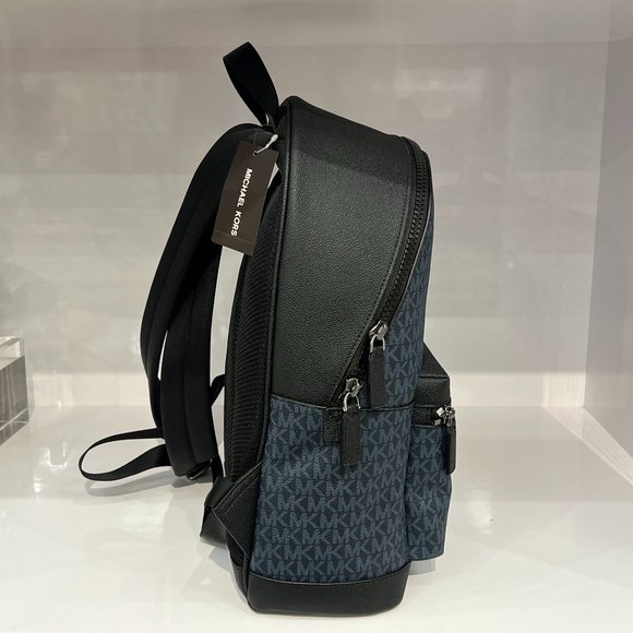 Michael Kors Men's Cooper Large Backpack Center Stripe MK Blue Multi - Picture 3 of 8